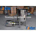 sanitary high shear inline mixer with trolley and hopper